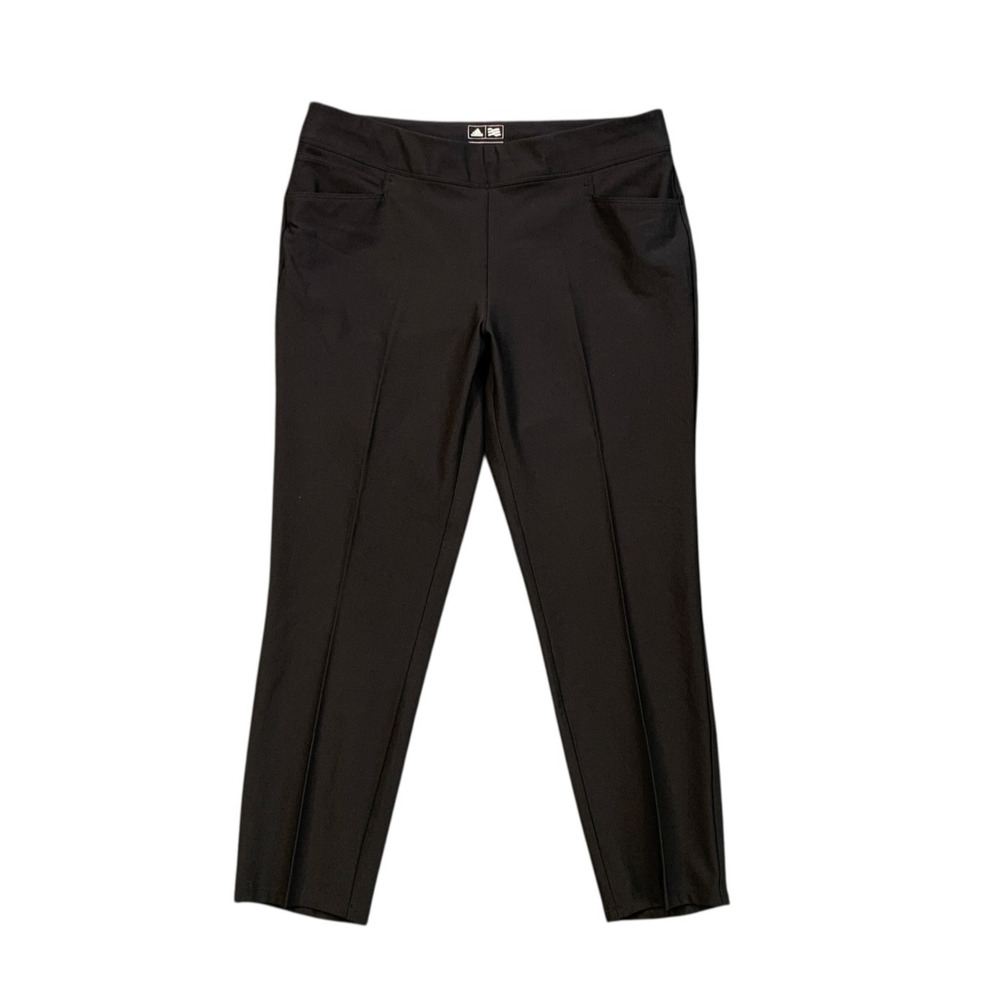 Adidas Pants Womens M Medium Black Performance Golf Tapered Slit Pockets